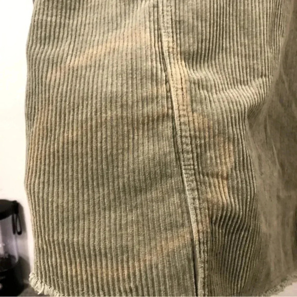 Zara Shacket Corduroy Olive Green Collared Oversized Button Up Raw Hem Size Smal - Picture 6 of 10